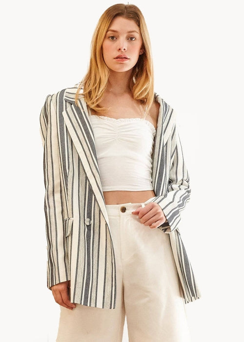 HYSOVA Stripe Blazer in Blue White