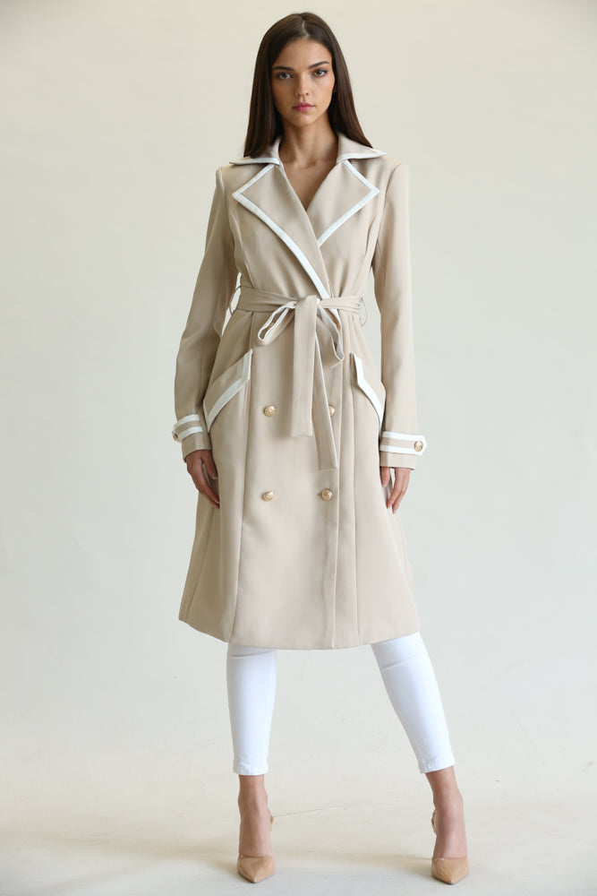 HYSOVA Long Belted Coat