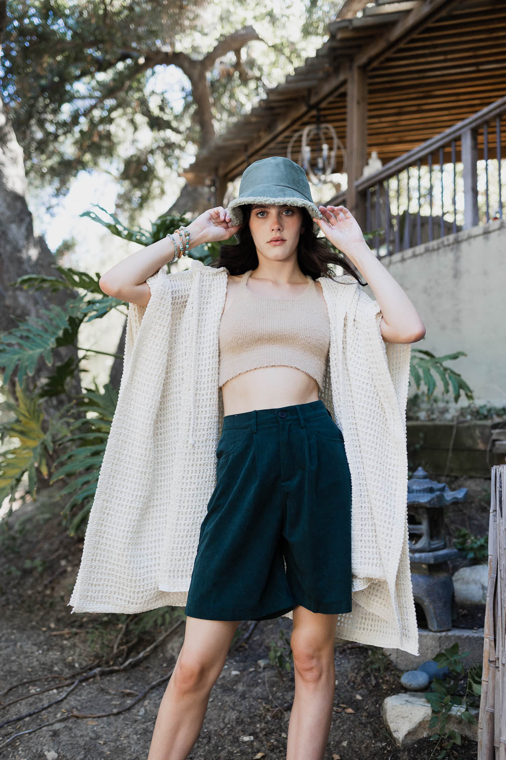 HYSOVA Cozy Soft Waffle Hooded Ruana