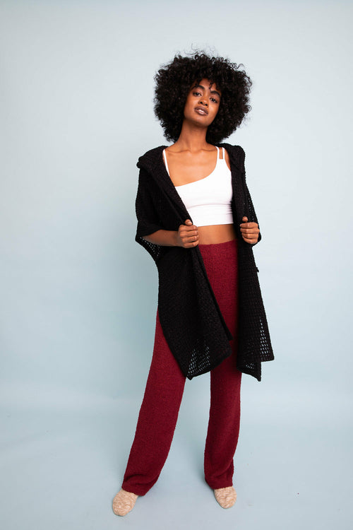 HYSOVA Cozy Soft Waffle Hooded Ruana