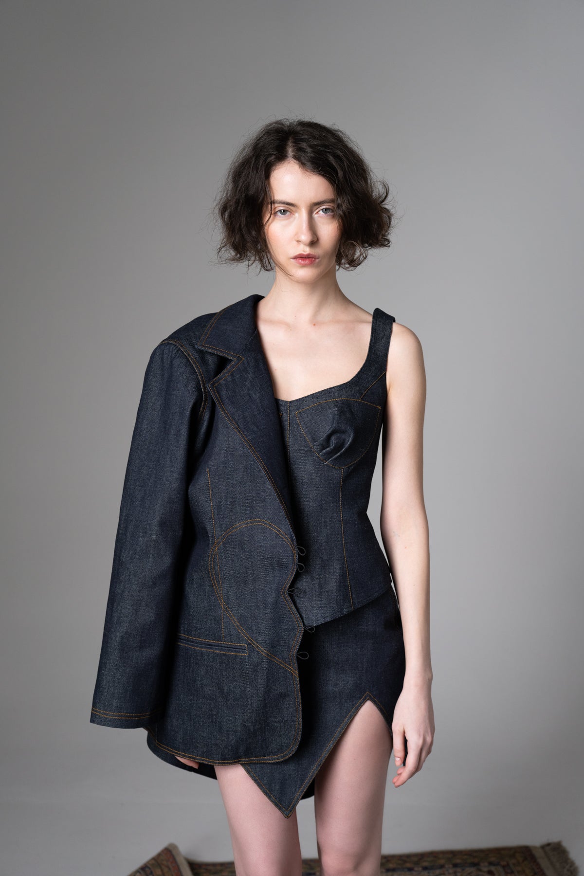 HYSOVA Broken heart denim blazer