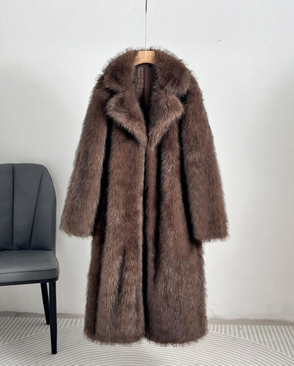 HYSOVA Royal Faux Fur Maxi Coat – 25 Edition