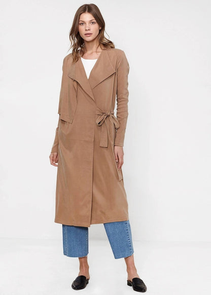 HYSOVA Wrap Trench Coat In Sand