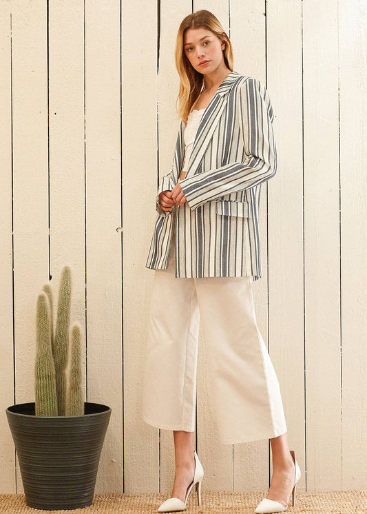 HYSOVA Stripe Blazer in Blue White
