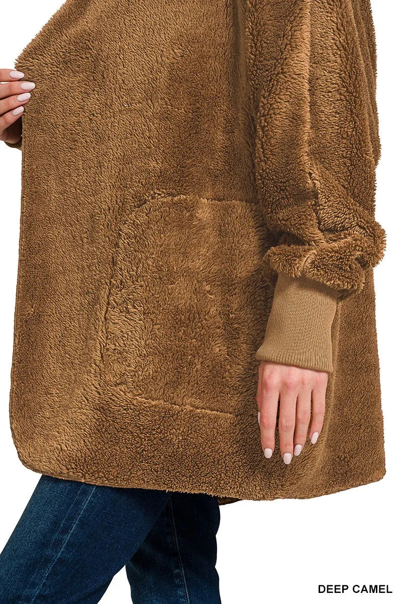 HYSOVA Hooded Faux Fur Jacket with Pockets