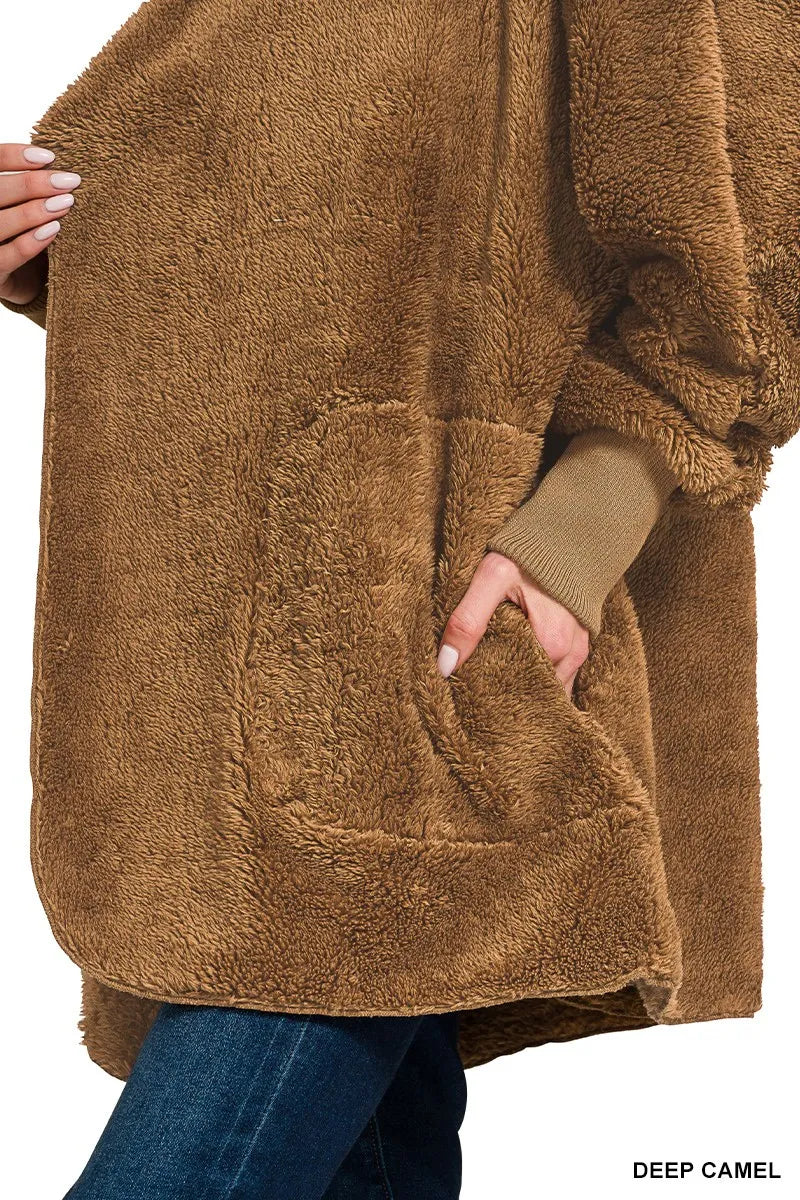 HYSOVA Hooded Faux Fur Jacket with Pockets