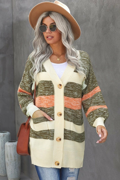 HYSOVA Thick Buttoned Open Front Cardigan with Pocket