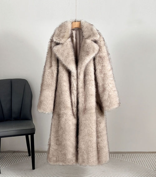 HYSOVA Royal Faux Fur Maxi Coat – 25 Edition