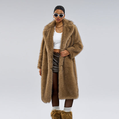HYSOVA Royal Faux Fur Maxi Coat – 25 Edition