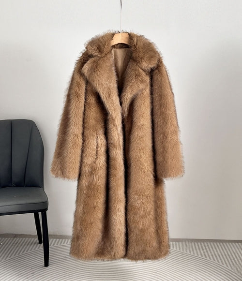HYSOVA Royal Faux Fur Maxi Coat – 25 Edition