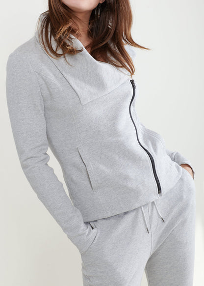 HYSOVA Moto Jacket In Heather Grey