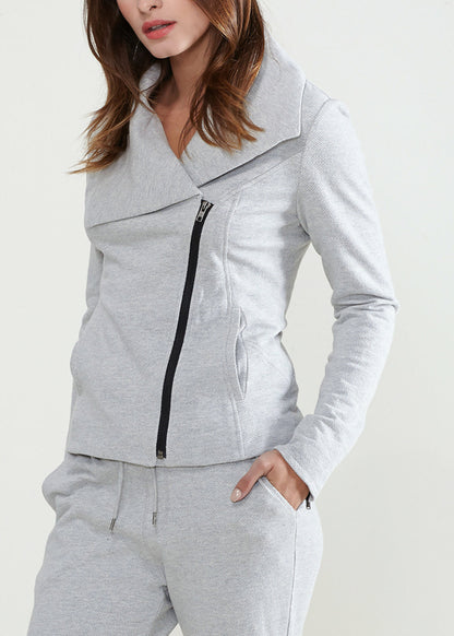 HYSOVA Moto Jacket In Heather Grey