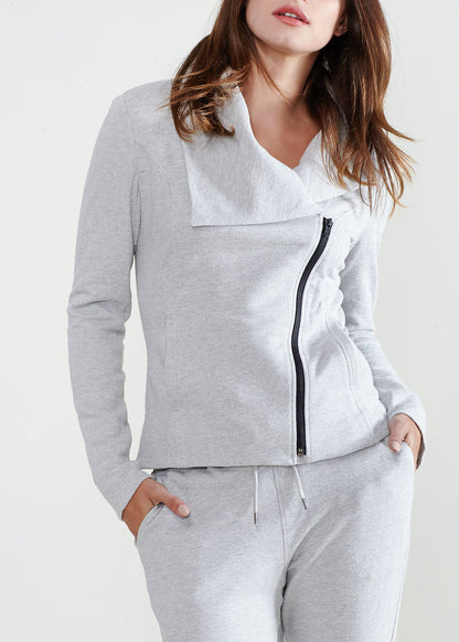 HYSOVA Moto Jacket In Heather Grey