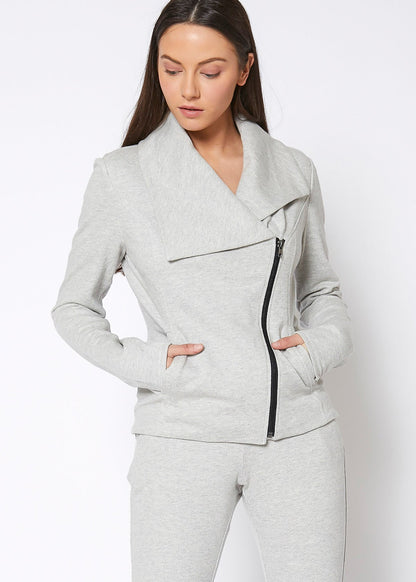 HYSOVA Moto Jacket In Heather Grey