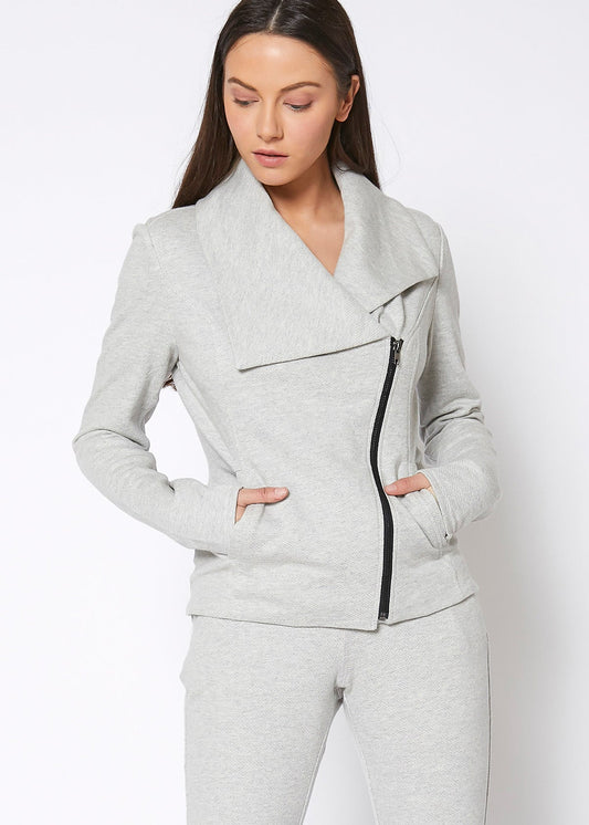 HYSOVA Moto Jacket In Heather Grey