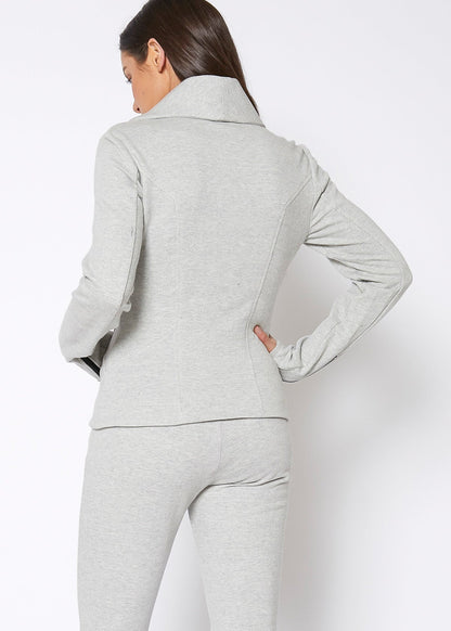 HYSOVA Moto Jacket In Heather Grey