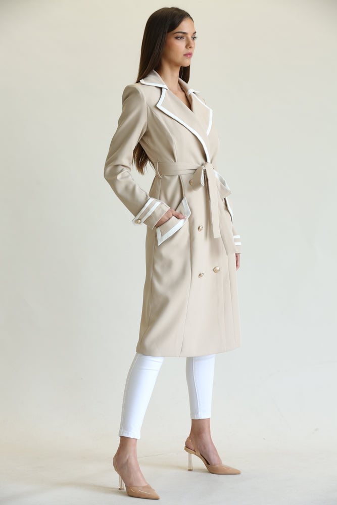 HYSOVA Long Belted Coat