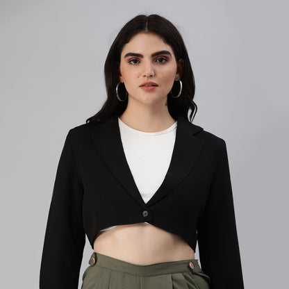 HYSOVA Cropped Tailored Blazer