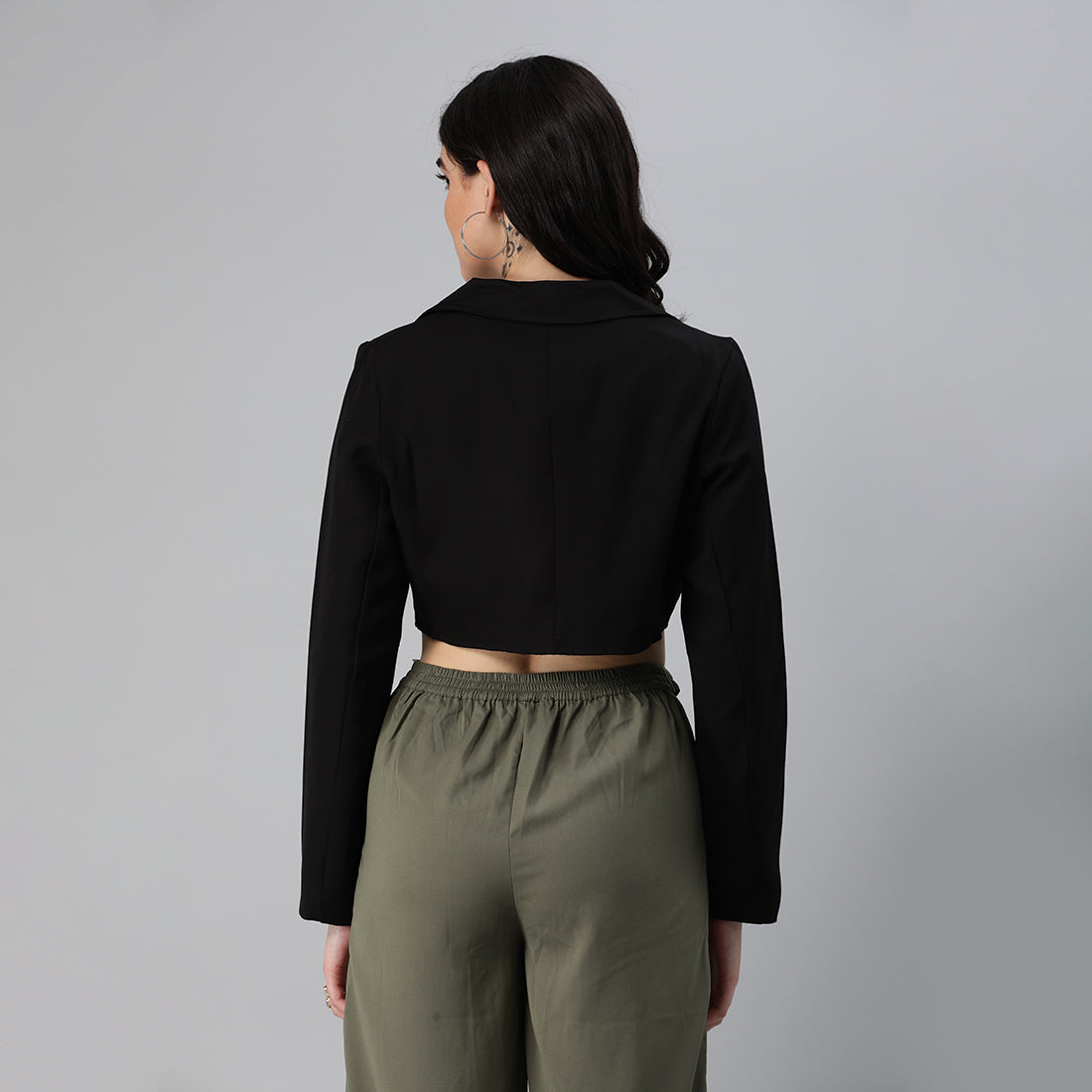 HYSOVA Cropped Tailored Blazer