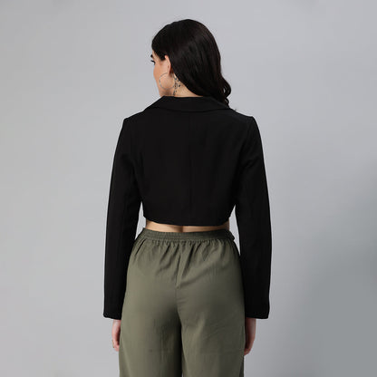 HYSOVA Cropped Tailored Blazer