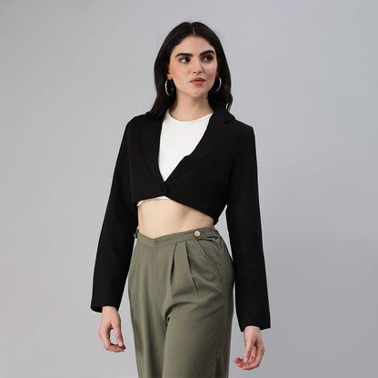 HYSOVA Cropped Tailored Blazer