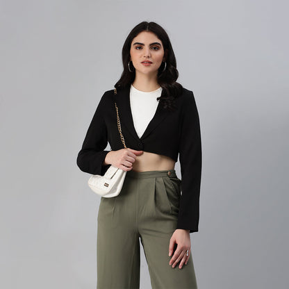 HYSOVA Cropped Tailored Blazer