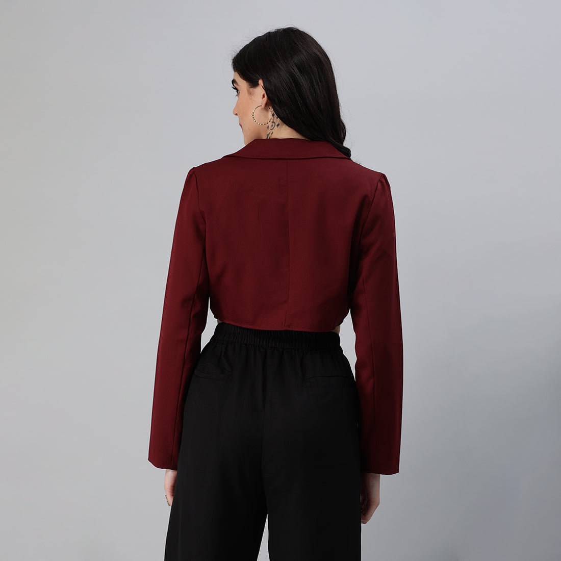HYSOVA Cropped Tailored Blazer