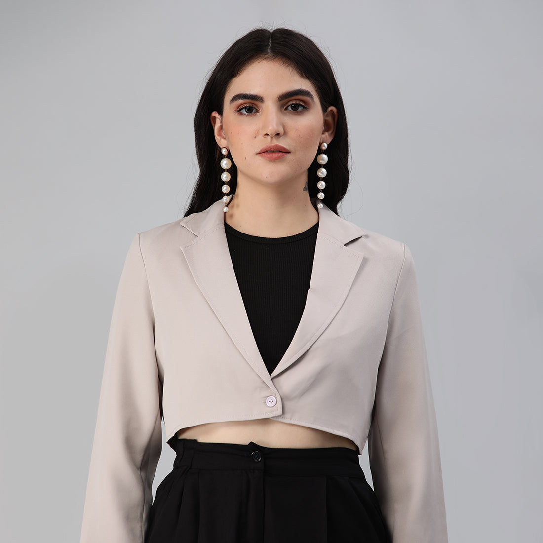 HYSOVA Cropped Tailored Blazer