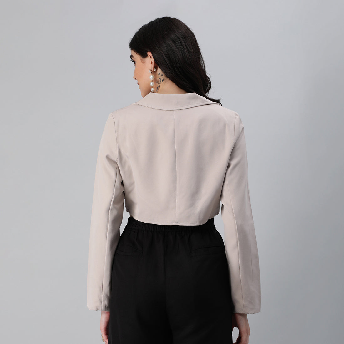 HYSOVA Cropped Tailored Blazer
