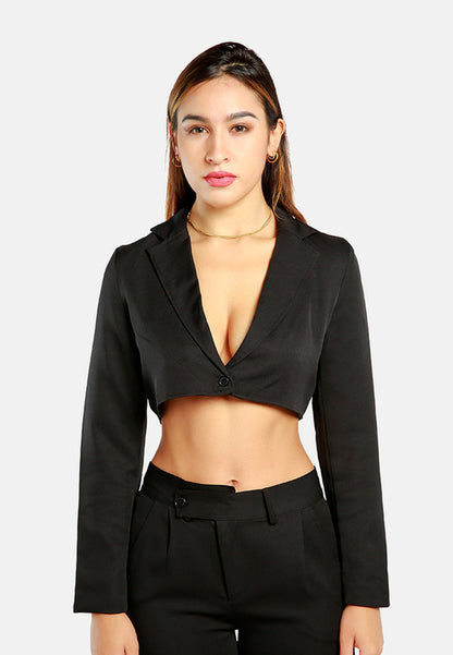 HYSOVA Cropped Tailored Blazer