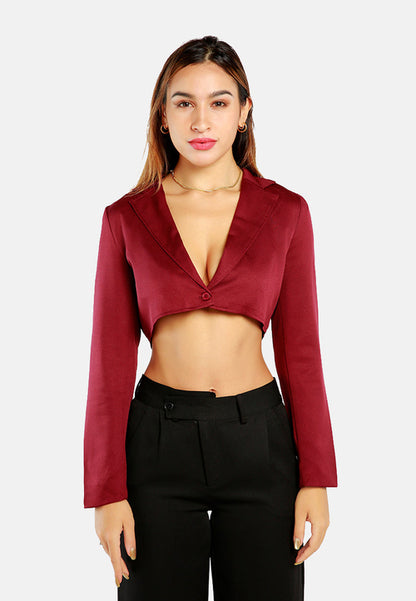 HYSOVA Cropped Tailored Blazer