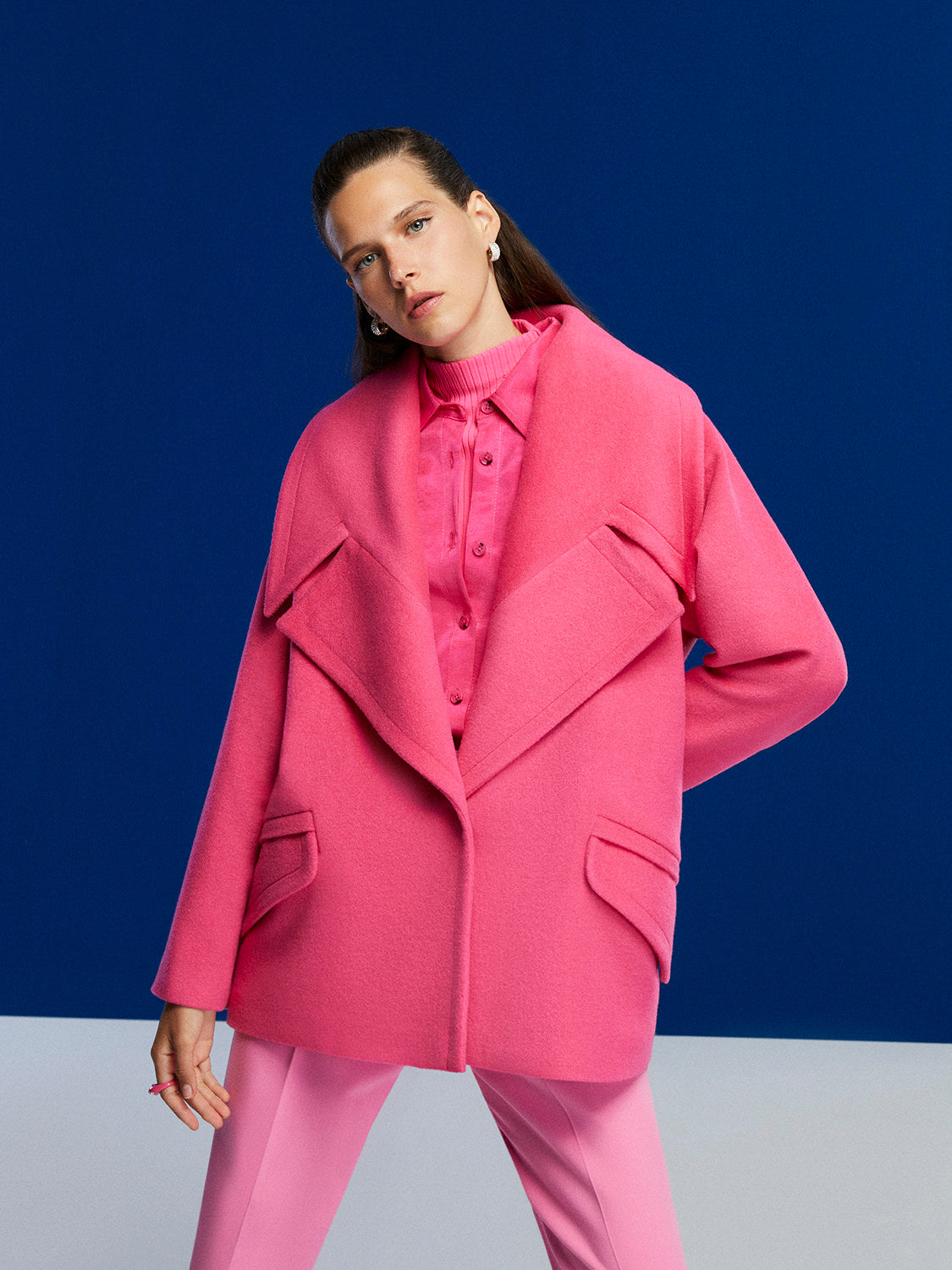 HYSOVA Wide Lapel Collar Coat