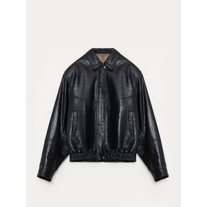 HYSOVA waxed sheep leather retro work jacket coat