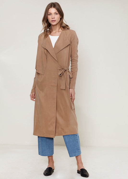 HYSOVA Wrap Trench Coat In Sand