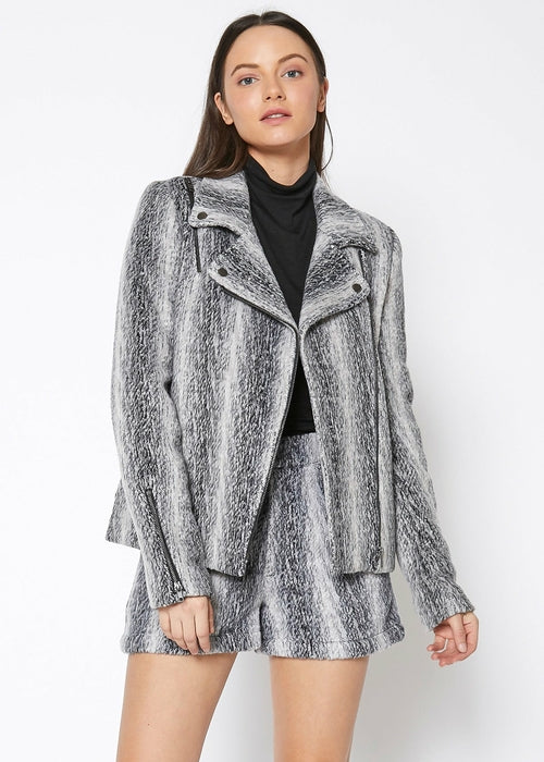 HYSOVA Brushed Wool Moto Jacket