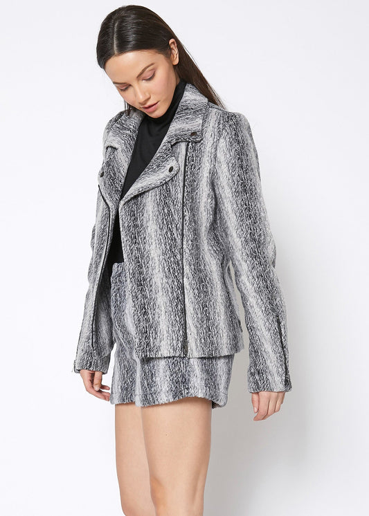 HYSOVA Brushed Wool Moto Jacket
