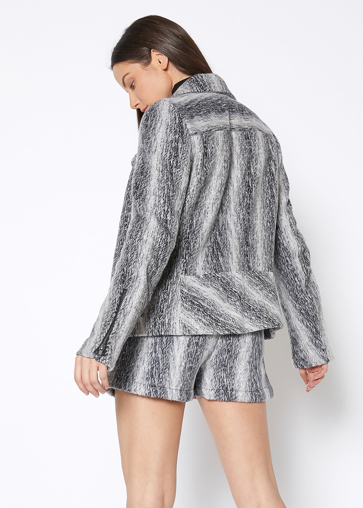 HYSOVA Brushed Wool Moto Jacket