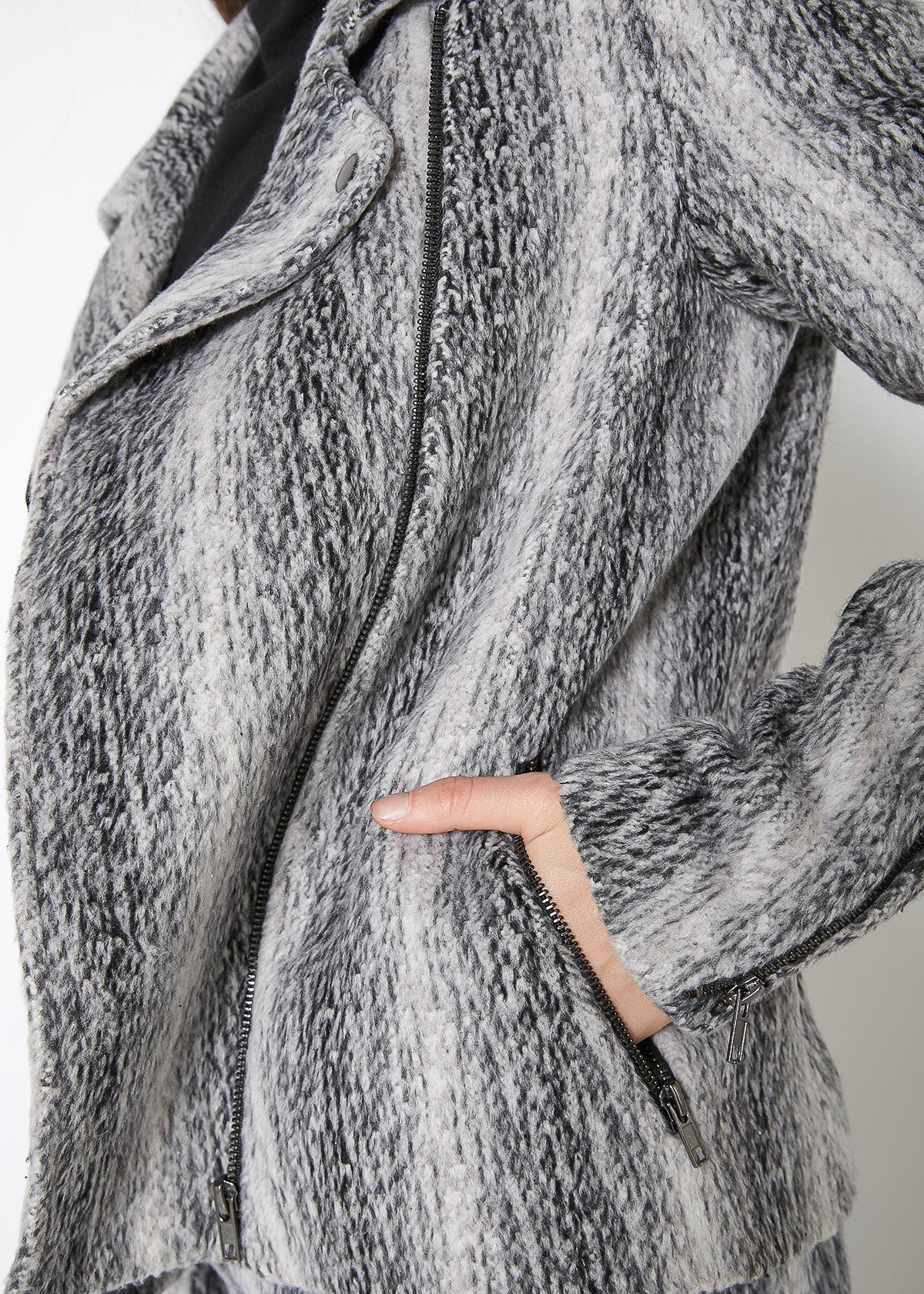 HYSOVA Brushed Wool Moto Jacket
