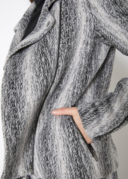 HYSOVA Brushed Wool Moto Jacket
