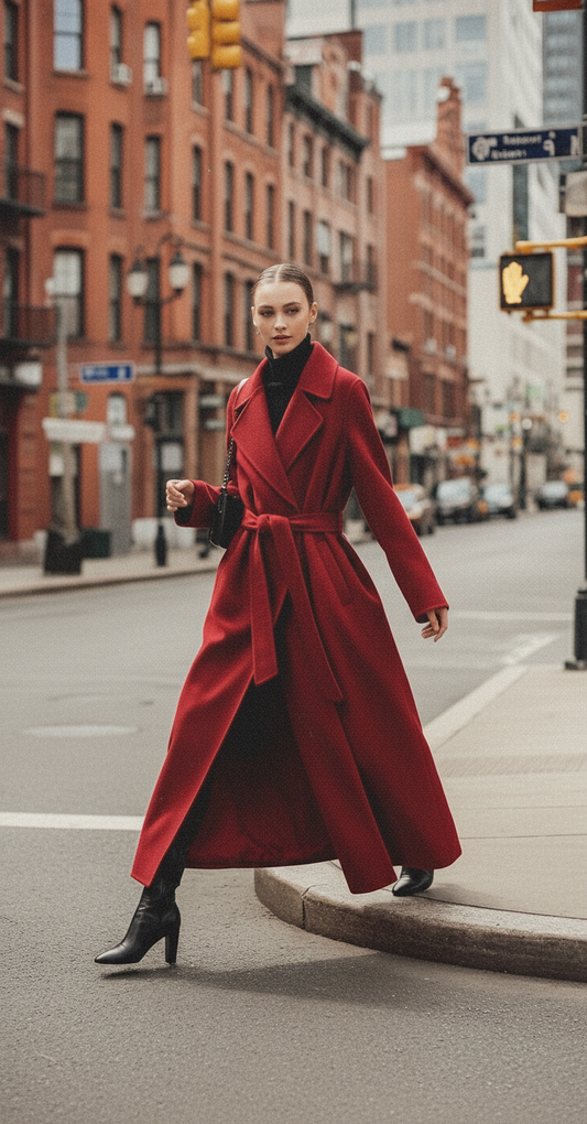 HYSOVA Autumn & Winter Temperament Korean Wool Coat