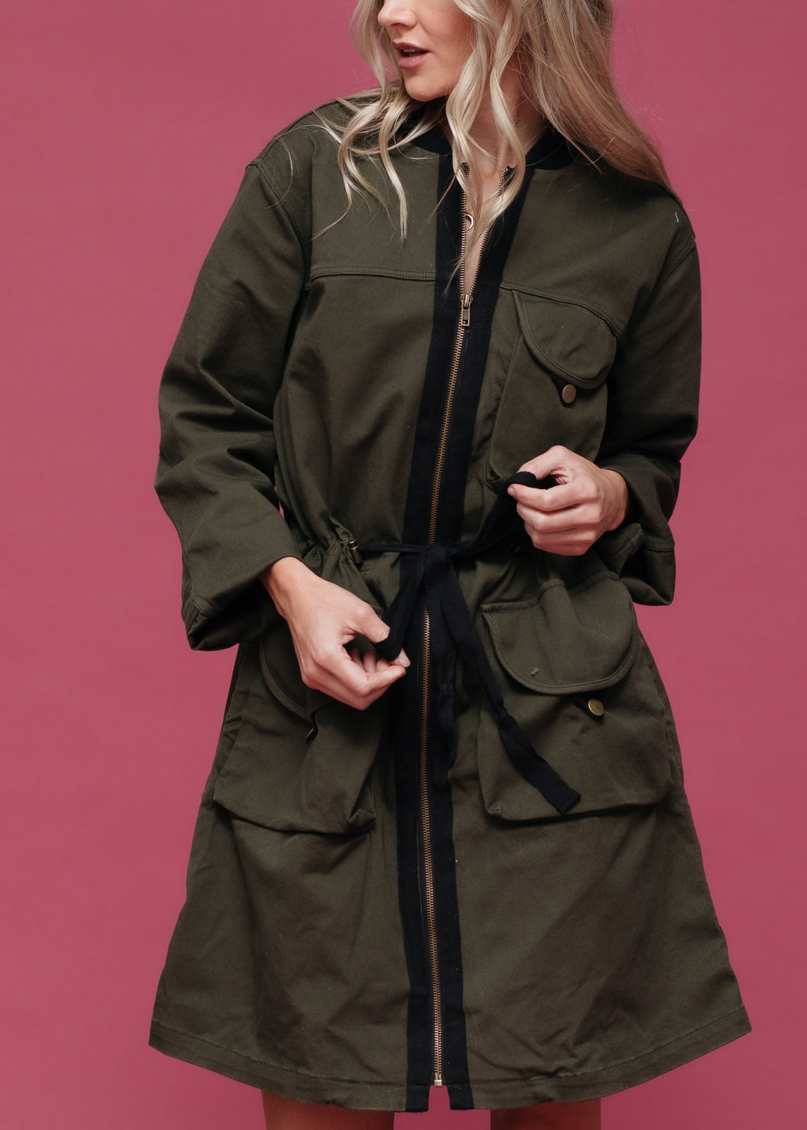 HYSOVA Olive Zip-Up Jacket