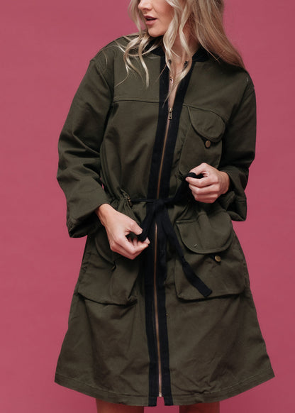 HYSOVA Olive Zip-Up Jacket