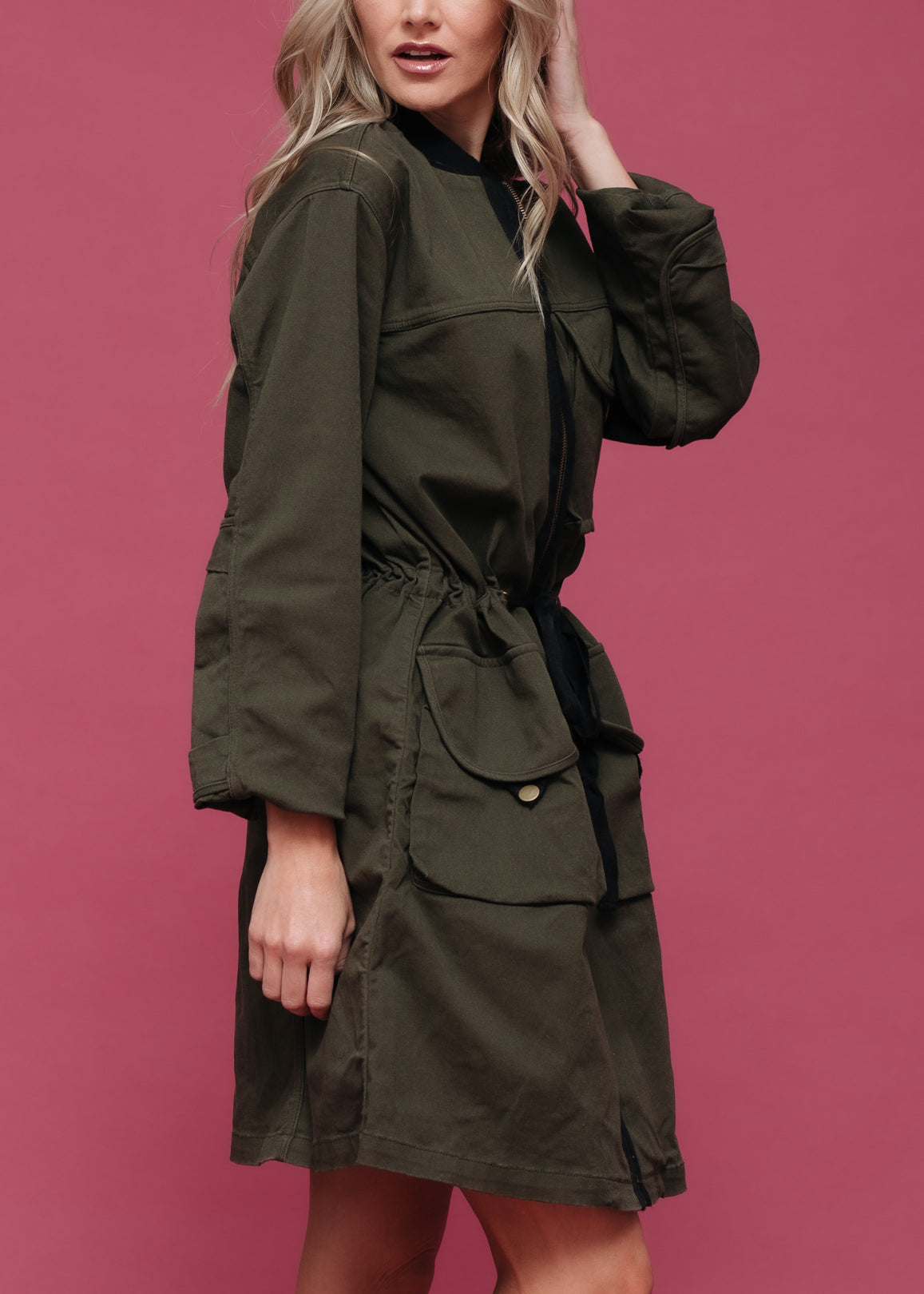 HYSOVA Olive Zip-Up Jacket