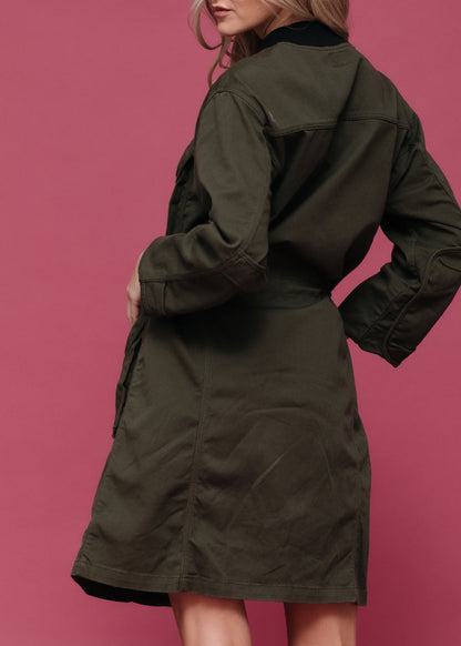 HYSOVA Olive Zip-Up Jacket