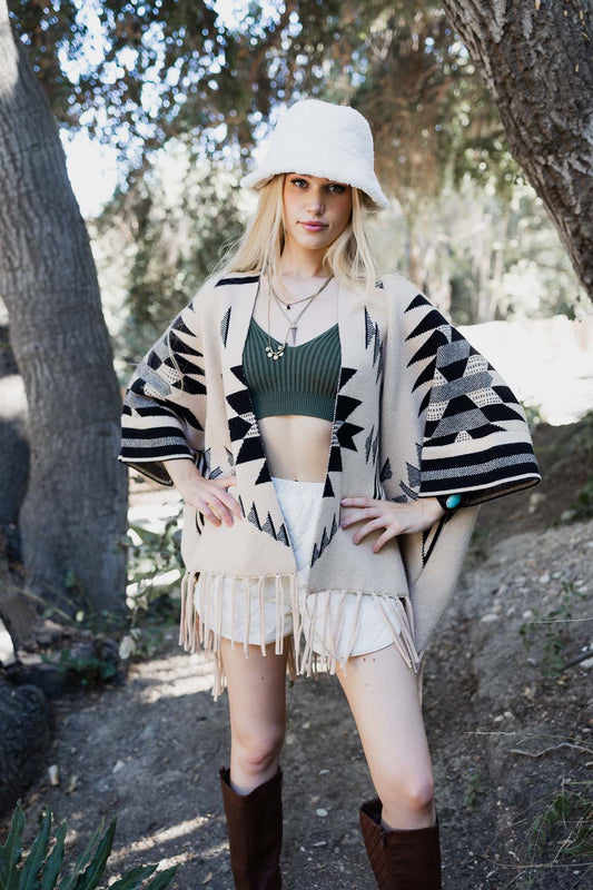 Hysova Luxe Fringed Ruana