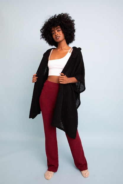 HYSOVA Cozy Soft Waffle Hooded Ruana
