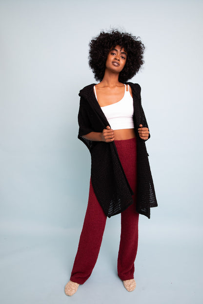 HYSOVA Cozy Soft Waffle Hooded Ruana