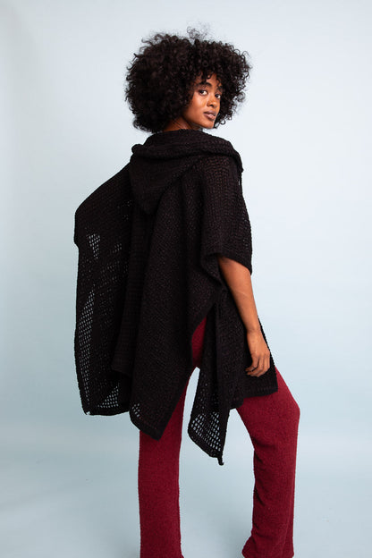 HYSOVA Cozy Soft Waffle Hooded Ruana