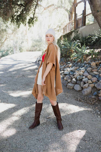 HYSOVA Cozy Soft Waffle Hooded Ruana