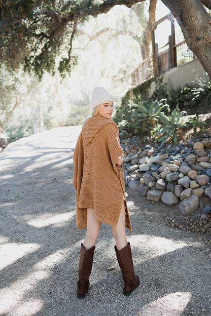 HYSOVA Cozy Soft Waffle Hooded Ruana